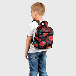 Детский рюкзак Клубника на черном фоне, цвет: 3D-принт — фото 2