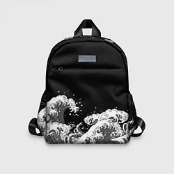 Детский рюкзак Японские волны на темном фоне, цвет: 3D-принт