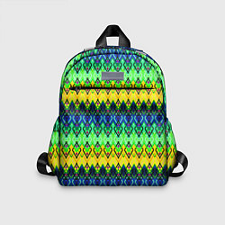 Детский рюкзак Разноцветный желто-синий геометрический орнамент