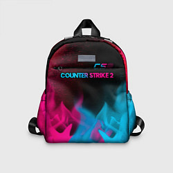 Детский рюкзак Counter Strike 2 - neon gradient: символ сверху, цвет: 3D-принт