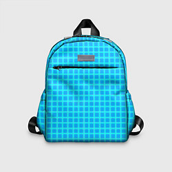 Детский рюкзак Небесно голубой узор в клетку, цвет: 3D-принт