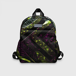 Детский рюкзак Темные фиолетовые и зеленые вставки, цвет: 3D-принт