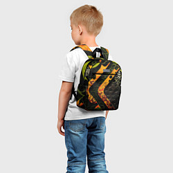 Детский рюкзак Оранжевые полосы на неровной текстуре, цвет: 3D-принт — фото 2