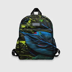 Детский рюкзак Синий лист абстракция, цвет: 3D-принт