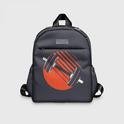Детский рюкзак Фитнес гантели в стиле ретро, цвет: 3D-принт