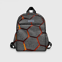 Детский рюкзак Металлические плиты и лава, цвет: 3D-принт