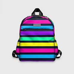 Детский рюкзак Неоновые полосы на черном фоне