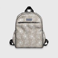 Детский рюкзак Белый укроп на серо-бежевом фоне, цвет: 3D-принт