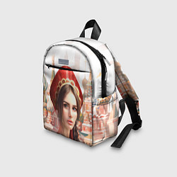 Детский рюкзак Девушка в кокошнике с косой - кремль, цвет: 3D-принт — фото 2