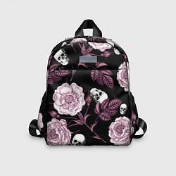 Детский рюкзак Розовые цветы с черепами