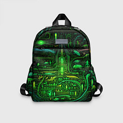 Детский рюкзак Психоделика в зеленом - нейронная сеть, цвет: 3D-принт