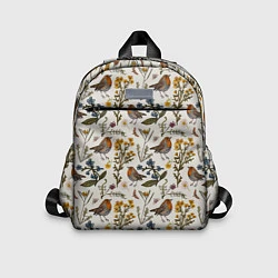 Детский рюкзак Птицы малиновки и зверобой, цвет: 3D-принт