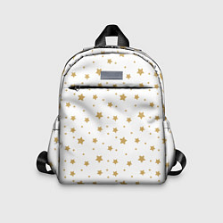 Детский рюкзак Бежевые звездочки на белом фоне, цвет: 3D-принт