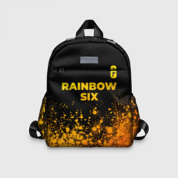 Детский рюкзак Rainbow Six - gold gradient: символ сверху, цвет: 3D-принт
