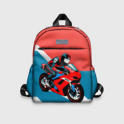 Детский рюкзак Нарисованный мотоциклист, цвет: 3D-принт