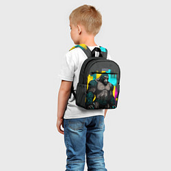 Детский рюкзак Киберпанк-горилла, цвет: 3D-принт — фото 2