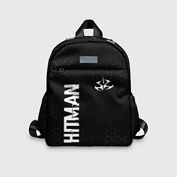 Детский рюкзак Hitman glitch на темном фоне: надпись, символ