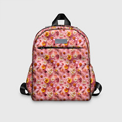 Детский рюкзак Желтые белые и розовые цветы, цвет: 3D-принт