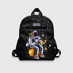 Детский рюкзак Космонавт на рыбалке - неон