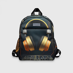 Детский рюкзак Золотые наушники, цвет: 3D-принт