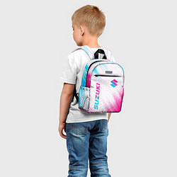 Детский рюкзак Suzuki neon gradient style: надпись, символ, цвет: 3D-принт — фото 2
