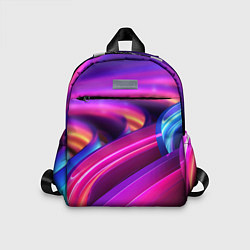 Детский рюкзак Неоновые абстрактные волны, цвет: 3D-принт