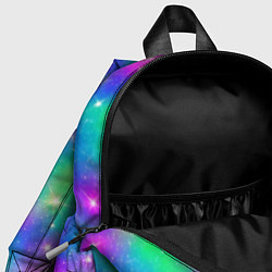 Детский рюкзак Яркий космос розово-синий с вкраплениями зеленого, цвет: 3D-принт — фото 2