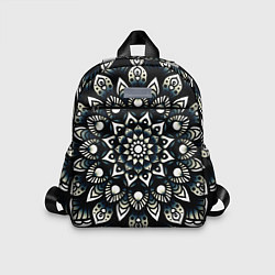 Детский рюкзак Мандала чёрно-белая, цвет: 3D-принт