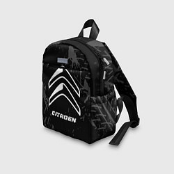 Детский рюкзак Citroen speed на темном фоне со следами шин, цвет: 3D-принт — фото 2