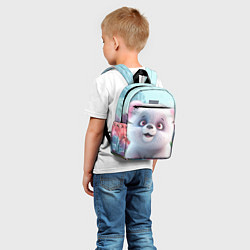 Детский рюкзак Милый белый пушистый медвежонок, цвет: 3D-принт — фото 2