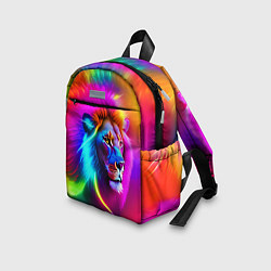 Детский рюкзак Неоновый лев в цветовой абстракции, цвет: 3D-принт — фото 2