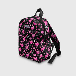 Детский рюкзак Черный фон, барби и цветы, цвет: 3D-принт — фото 2