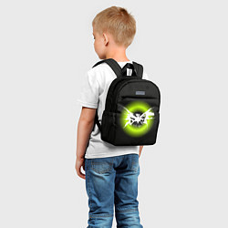 Детский рюкзак Сияние бабочки - салатовый и черный - коллекция Ху, цвет: 3D-принт — фото 2
