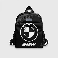 Детский рюкзак BMW speed на темном фоне со следами шин, цвет: 3D-принт