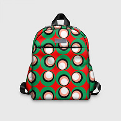 Детский рюкзак Орнамент из контрастных кругов, цвет: 3D-принт