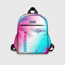 Детский рюкзак Warframe neon gradient style: надпись, символ, цвет: 3D-принт