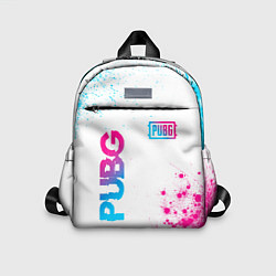 Детский рюкзак PUBG neon gradient style: надпись, символ, цвет: 3D-принт