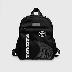 Детский рюкзак Toyota speed на темном фоне со следами шин: надпис, цвет: 3D-принт