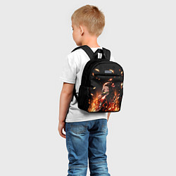 Детский рюкзак Незуко и пламя - клинок, цвет: 3D-принт — фото 2