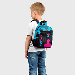 Детский рюкзак Suzuki - neon gradient: надпись, символ, цвет: 3D-принт — фото 2