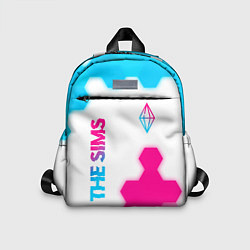 Детский рюкзак The Sims neon gradient style: надпись, символ, цвет: 3D-принт