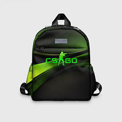 Детский рюкзак CS GO black green logo, цвет: 3D-принт