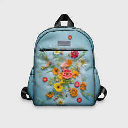 Детский рюкзак Букет полевых цветов на ткани, цвет: 3D-принт