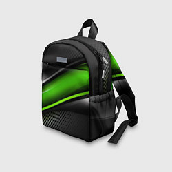 Детский рюкзак Зеленая объемная полосы, цвет: 3D-принт — фото 2