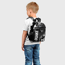Детский рюкзак Quake glitch на темном фоне: надпись, символ, цвет: 3D-принт — фото 2