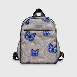 Детский рюкзак Газетные обрывки и синие бабочки
