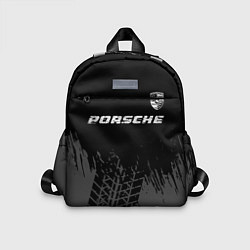 Детский рюкзак Porsche speed на темном фоне со следами шин: симво, цвет: 3D-принт