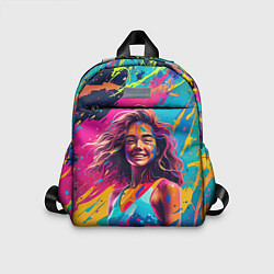 Детский рюкзак Девушка в буйстве красок, цвет: 3D-принт