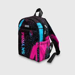 Детский рюкзак Skyrim - neon gradient: надпись, символ, цвет: 3D-принт — фото 2