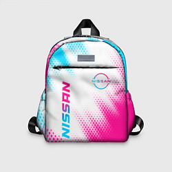 Детский рюкзак Nissan neon gradient style: надпись, символ, цвет: 3D-принт